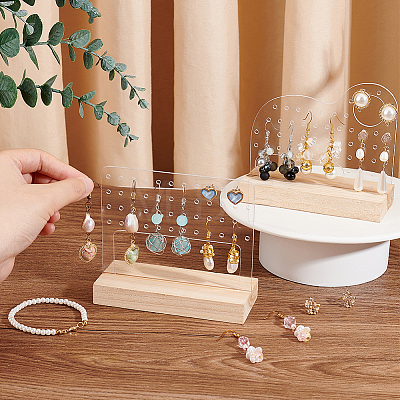 Transparent Acrylic Earring Diaplay Stands EDIS-WH0029-80B-1