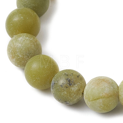 Frosted Natural TaiWan Jade Round Beaded Stretch Bracelets for Women Men BJEW-JB11478-03-1