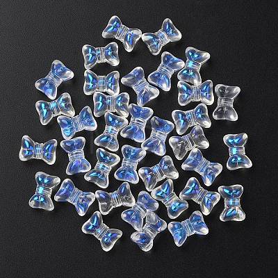 35Pcs Transparent Spray Painted Glass Beads GLAA-YW0001-68-1