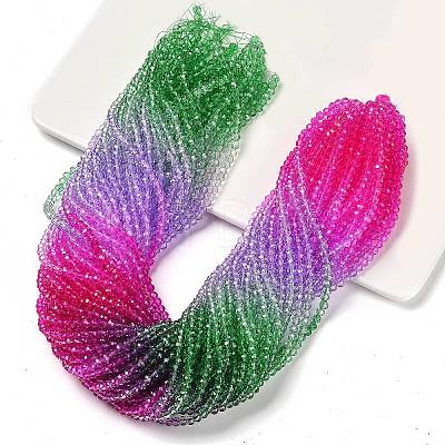 Transparent Painted Glass Beads Strands X1-DGLA-A034-T3mm-A06-1