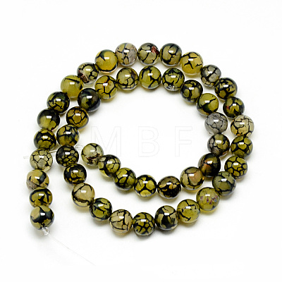 Natural Dragon Veins Agate Beads Strands X-G-Q948-81B-8mm-1