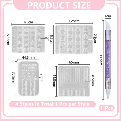 4Pcs 4 Styles Silicone Molds MRMJ-HY0001-45-1