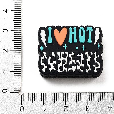 Word I Love Hot Food Grade Eco-Friendly Silicone Focal Beads SIL-K004-11A-1