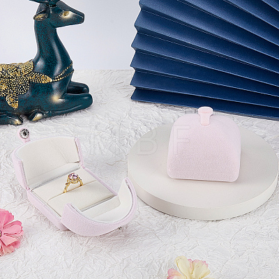 Velvet Finger Ring Package Boxes CON-WH0085-196-1