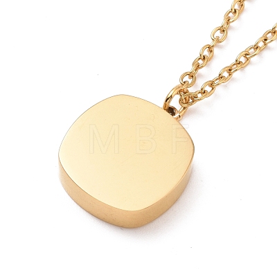 Square with Initial Letter V Pendant Necklace NJEW-A004-02G-1