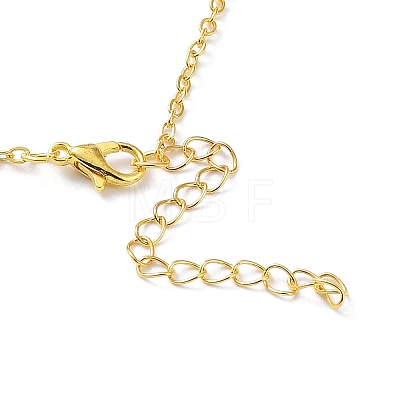 Alloy Pendant Necklace with Box Chains NJEW-G107-01G-1