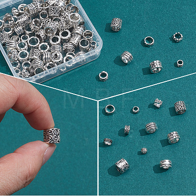 120Pcs 12 Styles Tibetan Style Zinc Alloy Beads FIND-SP0005-87-1