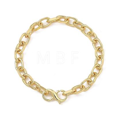 6MM Brass Cable Chain Bracelets with S Clasps BJEW-JB14255-1