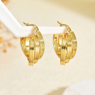 Brass Twist Triple Hoop Earrings CU1472-1