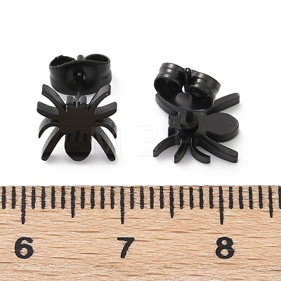 Halloween Spider 304 Stainless Steel Stud Earrings for Women X-EJEW-B019-01EB-1