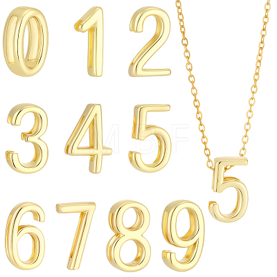 10Pcs 10 Styles Brass Slide Charms KK-BBC0027-79-1