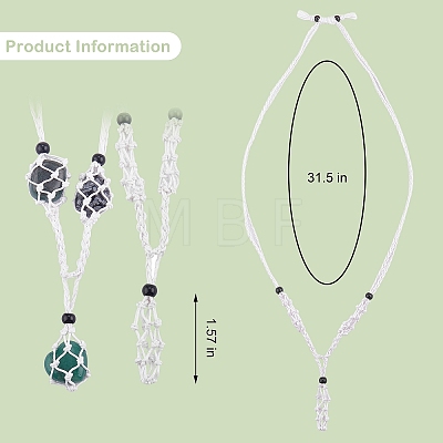 Adjustable Braided Nylon Cord and Waxed Cotton Thread Cords Macrame Pouch Necklace Making NJEW-SW00019-04-1