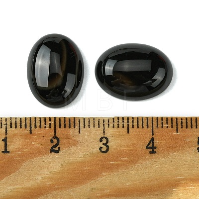 Natural Black Agate Cabochons G-L601-03B-02-1