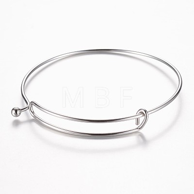 Adjustable 304 Stainless Steel Expandable Bangle Making BJEW-G482-01P-1