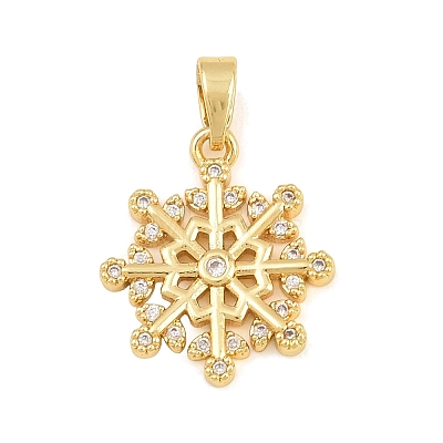 Brass Micro Pave Clear Cubic Zirconia Pendants CU-CBA9B49-02C-G-1