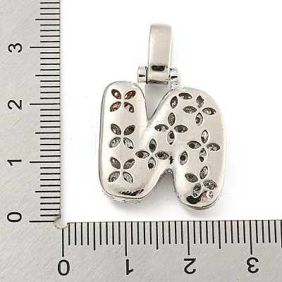 Brass Micro Pave Clear Cubic Zirconia Pendants KK-B099-01P-N-1