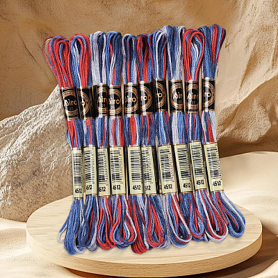 10 Skeins 6-Ply Polyester Embroidery Floss OCOR-CY0004-38J-1
