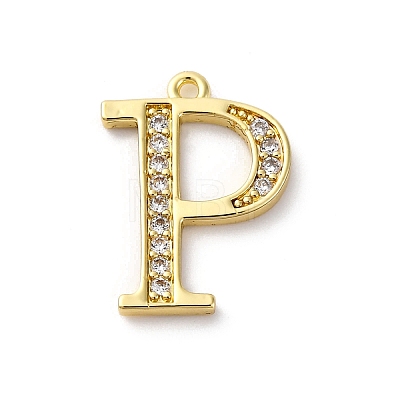 Rack Plating Brass Micro Pave Cubic Zirconia Pendant KK-H449-76G-18-1