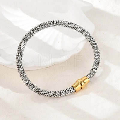 304 Stainless Steel Mesh Chain Bracelets for Women Men BJEW-Z087-19GP-1