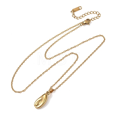304 Stainless Steel Pendant Cable Chain Necklaces for Men Women NJEW-K308-03A-G-1