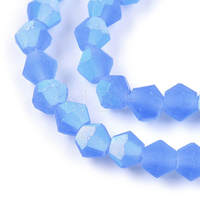 Imitate Austrian Crystal Bicone Frosted Glass Beads Strands GLAA-F029-TM3mm-A07-1