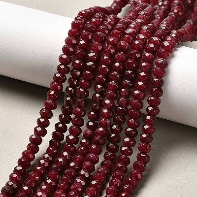 Dyed Natural Malaysia Jade Rondelle Beads Strands G-E316-2x4mm-20-1