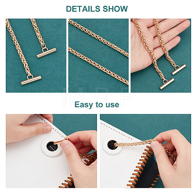 Zinc Alloy Wheat Chain Bag Handles FIND-WH0042-95G-1