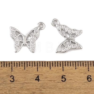 Brass Micro Pave Clear Cubic Zirconia Pendants KK-L212-01P-1