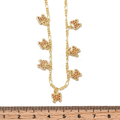 Brass Micro Pave Cubic Zirconia Butterfly Pendant Necklaces NJEW-B157-15G-1