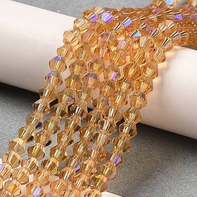 Transparent Electroplate Glass Beads Strands GLAA-F029-2mm-D18-1