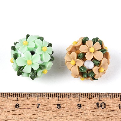 Handmade Polymer Clay Rhinestone Beads with Resin RESI-T060-24M-1