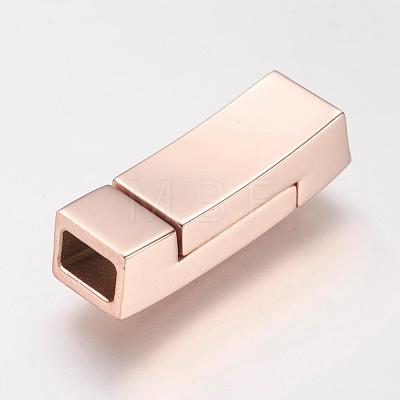 304 Stainless Steel Magnetic Clasps with Glue-in Ends STAS-I011-17-RG-1