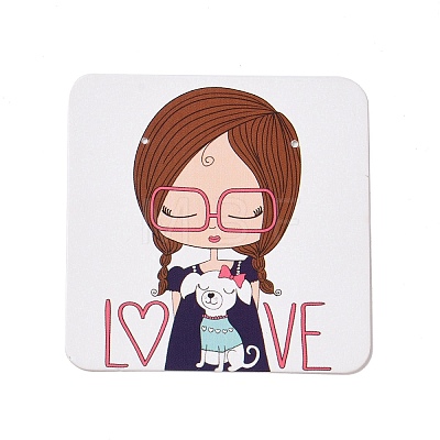 Square Paper Earring Display Cards CDIS-C004-02D-1