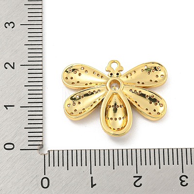 Rack Plating Brass Micro Pave Cubic Zirconia Pendants KK-P277-04G-1