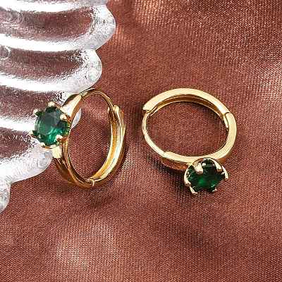 Brass Micro Pave Cubic Zirconia Hoop Earrings EJEW-P346-04G-01-1