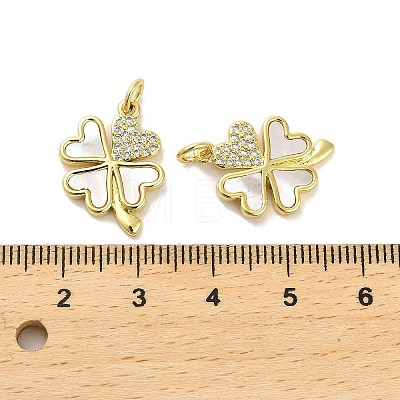 Brass Micro Pave Clear Cubic Zirconia Pendants KK-K365-05G-G-1