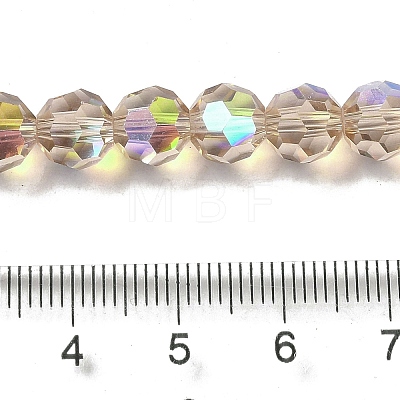 Electroplate Transparent Glass Beads Strands EGLA-A035-T8mm-L22-1