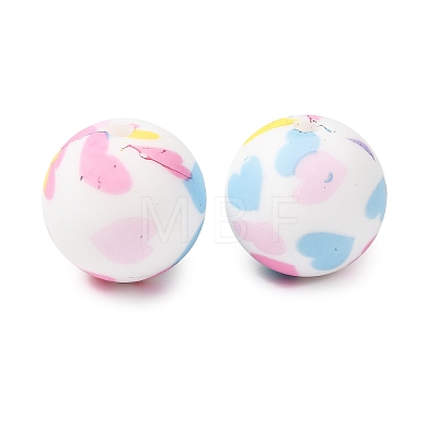 Food Grade Eco-Friendly Printed Silicone Beads SIL-A013-01A-16-1