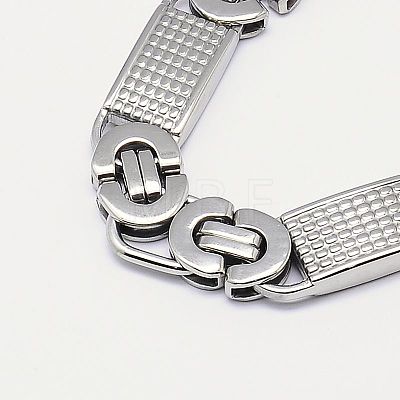 Men's Boys Byzantine Chain Necklaces Fashionable 201 Stainless Steel Necklaces NJEW-I010-09-1