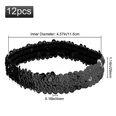 Gorgecraft 12Pcs Yarn & Rubber Elastic Headbands OHAR-GF0001-10A-1