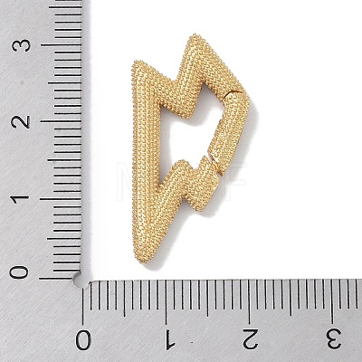 Rack Plating Brass Micro Pave Cubic Zirconia Spring Gate Rings Clasps KK-NH0002-15G-01-1
