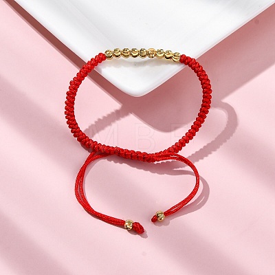 Polyester Cord Braided Bead Bracelets for Women BJEW-L698-01G-08-1