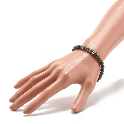 Gemstone Round Beaded Stretch Bracelet for Women BJEW-JB07713-1