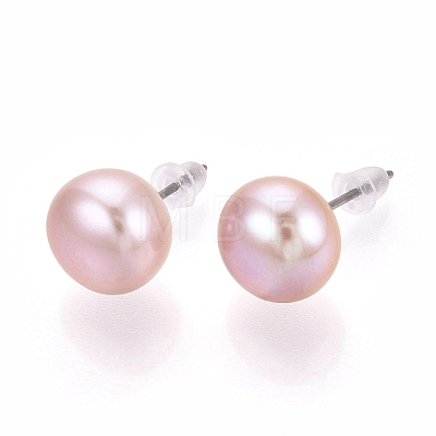 Natural Pearl Stud Earrings PEAR-N020-13A-01-1