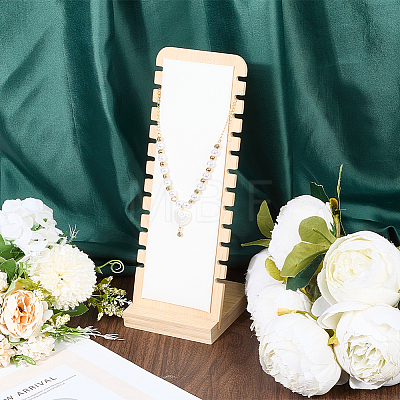 12-Slot Wood Necklaces Organizer Display Stands NDIS-WH20003-01C-1