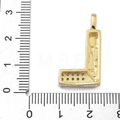 Brass Micro Pave Cubic Zirconia Pendants KK-B126-02G-L-1