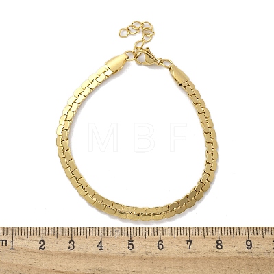 304 Stainless Steel Snake Link Chain Bracelets for Women BJEW-F488-22G-1