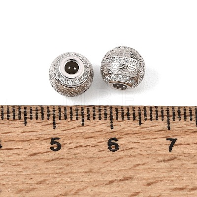 925 Sterling Silver Micro Pave Clear Cubic Zirconia Beads SE-CBAF1B2-14P-1