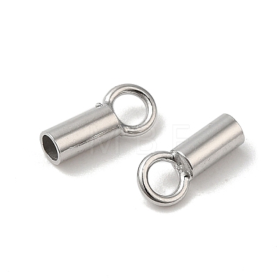 Rhodium Plated 925 Sterling Silver Cord Ends STER-P055-01B-P-1