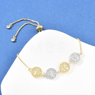 Brass Box Chain Slider Bracelets BJEW-C139-01A-GP-1